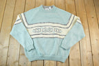 Vintage 1990s Together Wool Blend Knit Abstract Pattern Crewneck Sweater