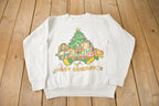 Vintage 1990s Happy Bankruptcy Christmas Theme Crewneck Sweatshirt Made In USA