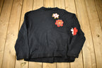 Vintage 1990s Light House Apparel Flower Patchwork Cardigan Sweater