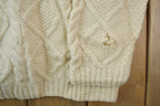 Vintage 1990s Traditional Hand Knit Garment 100% Wool Knit Sweater
