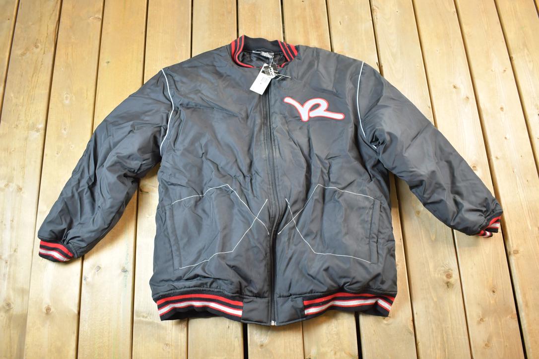 Vintage 1990s Deadstock Rocawear Embroidered Snap Button Hip Hop Satin Jacket Made In USA