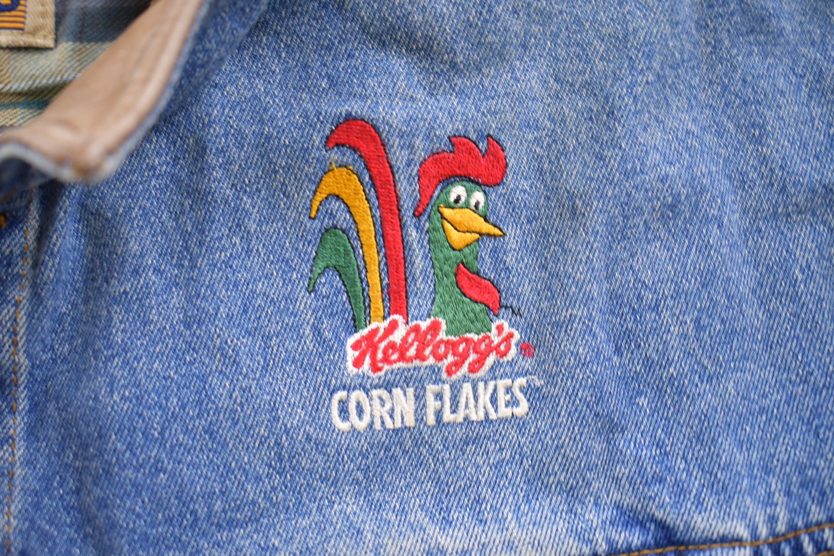 Vintage 1980s Upstream Kellogg's Denim Jean Jacket