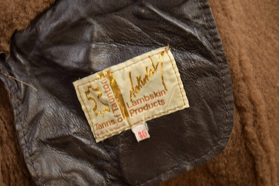 Vintage 1980s Tanns Of Taunton Lambskin Fur Lined Jacket