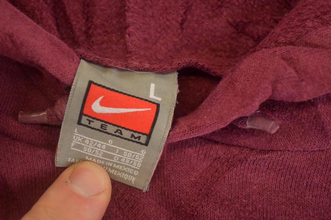 Vintage Y2K Wabasso Rabbits Middle Swoosh Nike Hoodie Sweatshirt Men's XL / Swoosh Logo / Minimalist / Made in USA / 2000s Nike Sweater