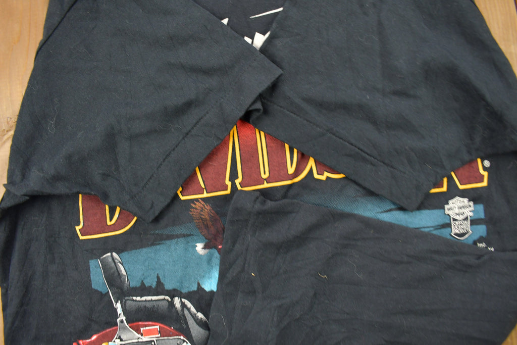 Vintage 1987 Harley Davidson Softail Graphic 3D Emblem T-Shirt