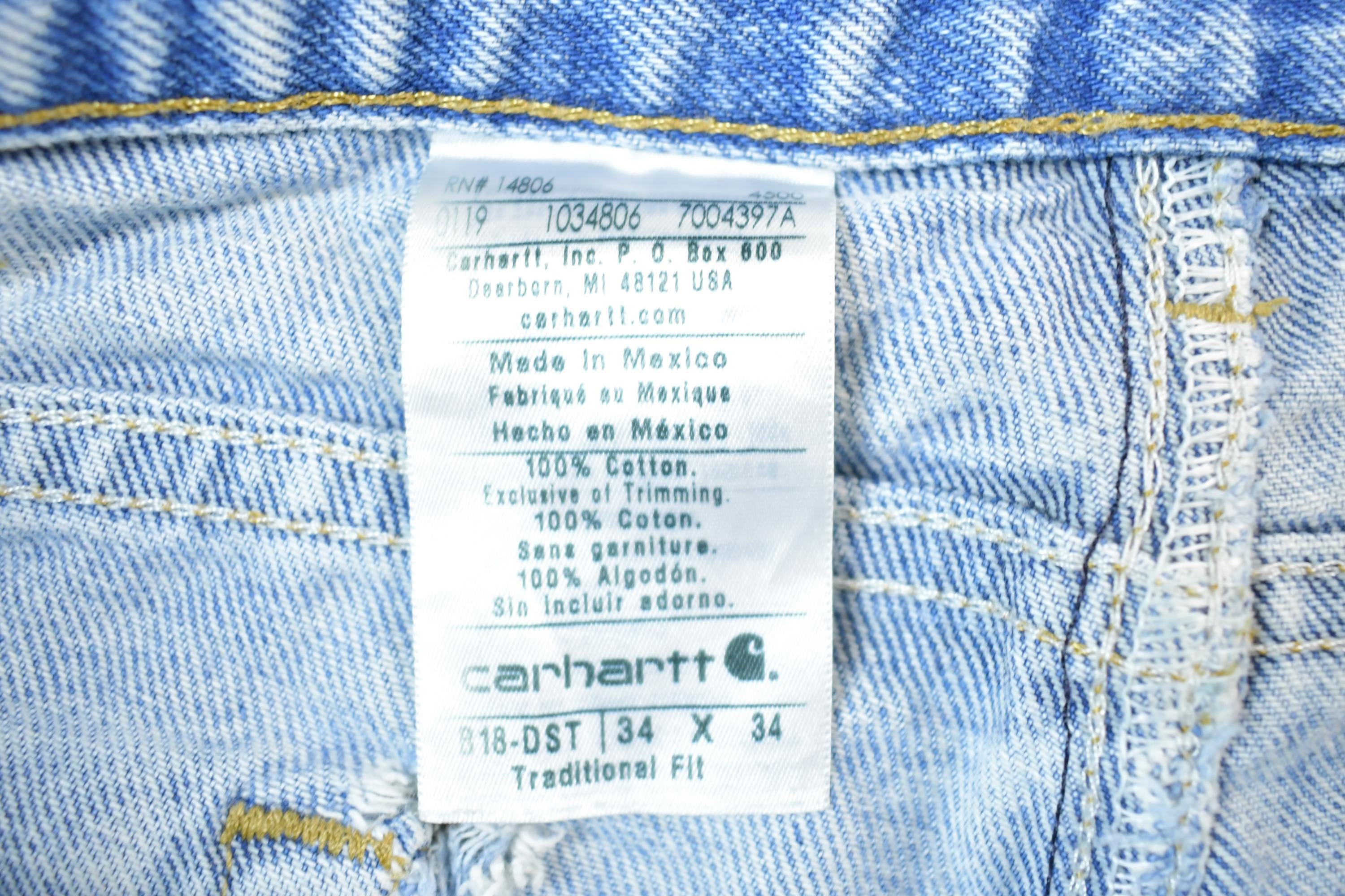 Vintage 1990s Carhartt Denim Work Jeans Size 34 x 34