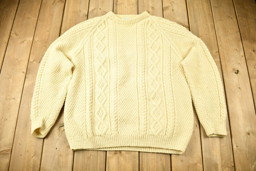 Vintage 1980s The Cod Jigger 3D Cable Knit Crewneck Sweater