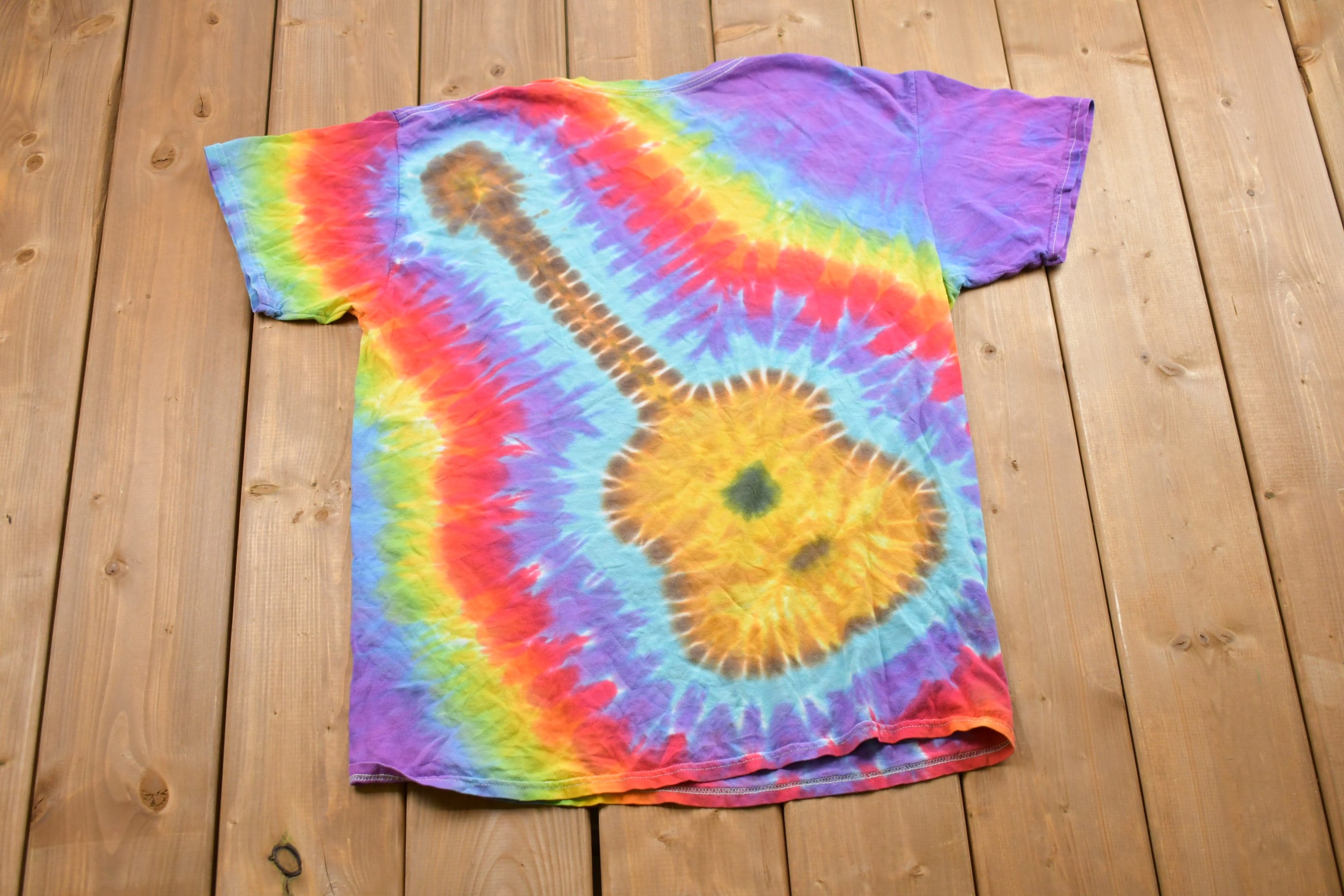Vintage 1990s Guitar Tie Dye T-Shirt