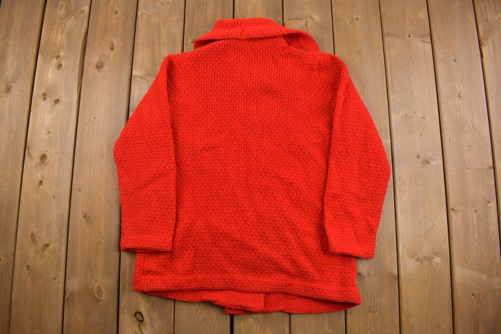 Vintage 1960s Collared Knit Cardigan Sweater  60s  Hand Knit  Vintage Cardigan  Button Up  True Vintage