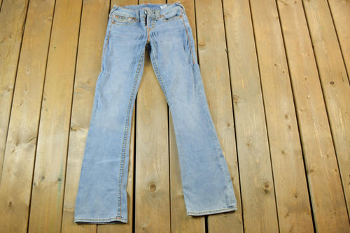 Vintage Y2K True Religion Low Rise Jeans Size 26x31 / Boot Cut Jeans / Y2K Style / Embroidered Jeans / 2000s / Contrast Stitching