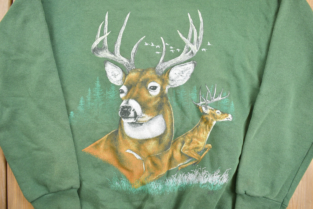 Vintage 1990s Deer Theme Crewneck Sweater