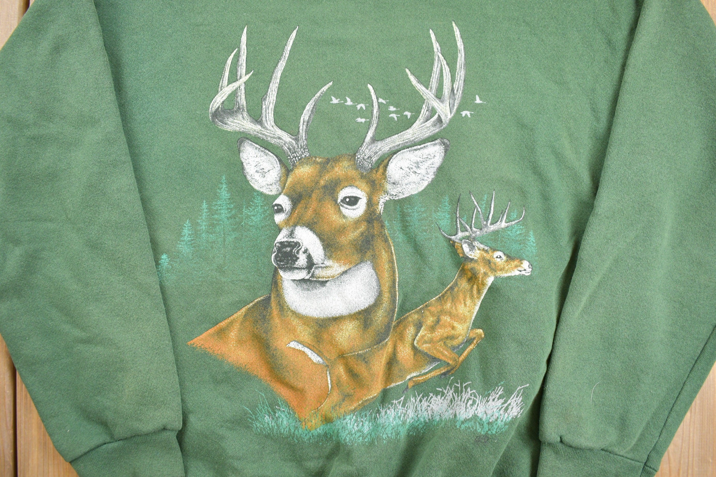 Vintage 1990s Deer Theme Crewneck Sweater