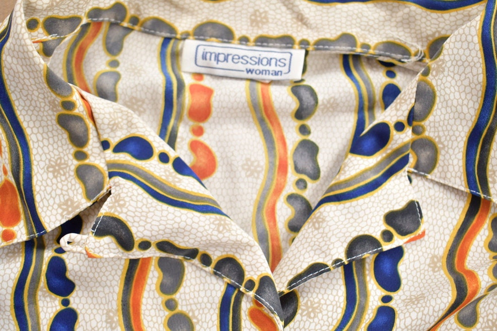 Vintage 1990s Impressions Funky Pattern Button Up Shirt