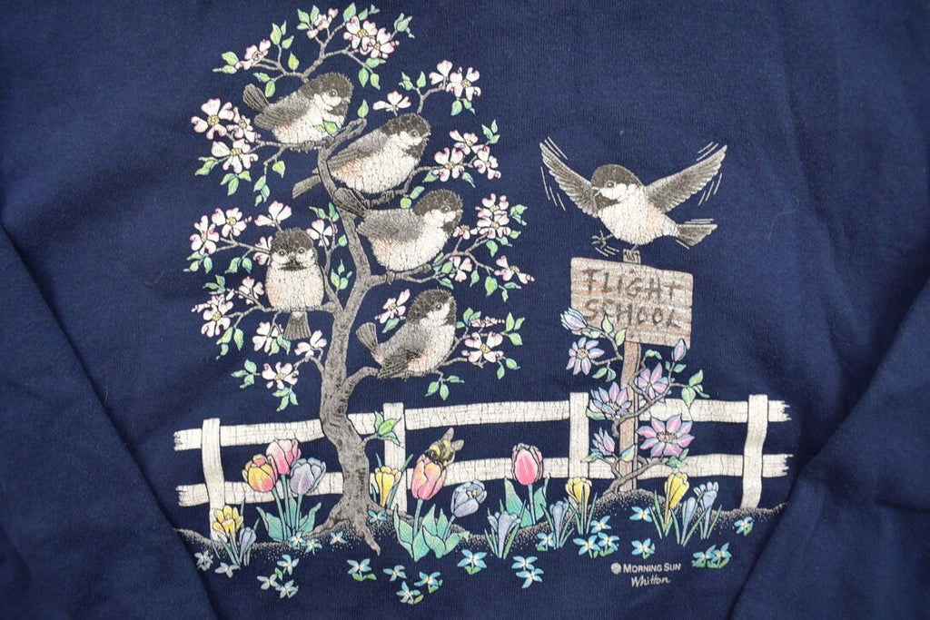 Vintage 1990s morning Sun Birds Cute Crewneck Sweater