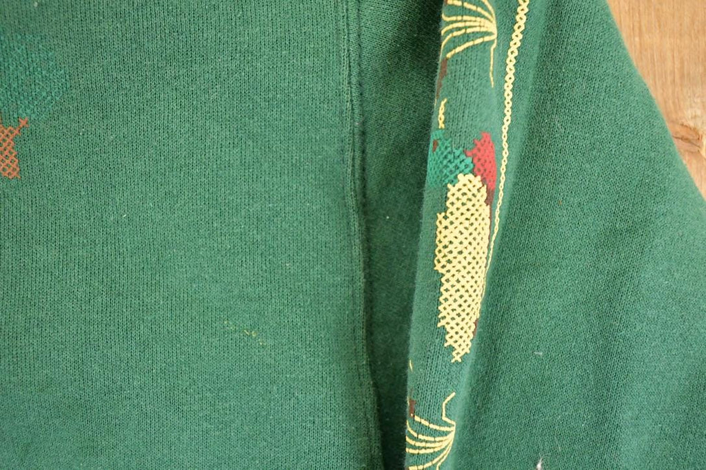 Vintage 1990s Cute Pixel Farm Ducks Graphic Print Crewneck Sweatshirt Men's M