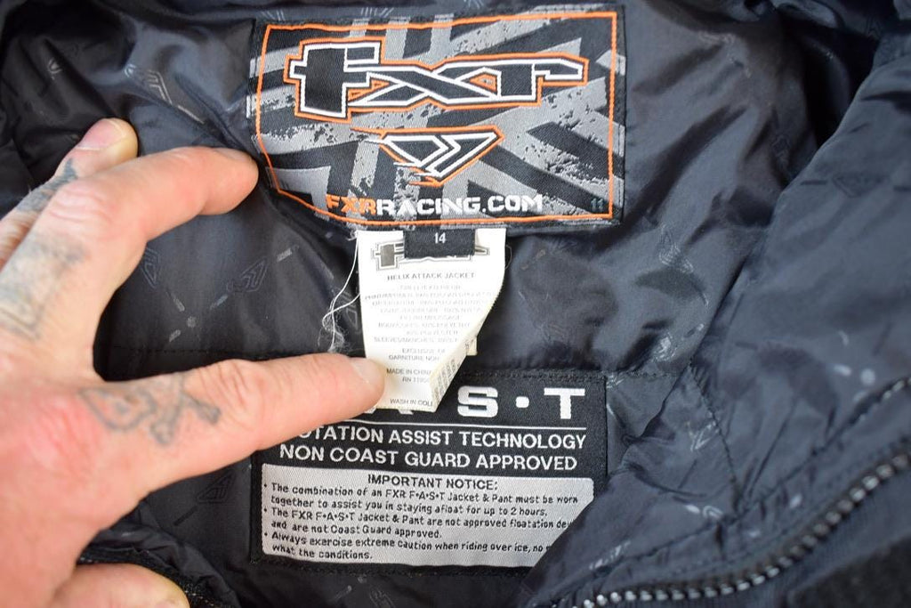 Vintage 1990s FXR Snowmobile Racing Flotation Assist Heavy Safety AOP Jacket