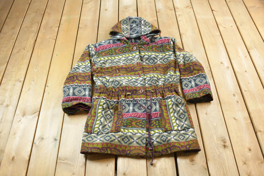 Vintage 1990s All Over Pattern Fleece Sweater