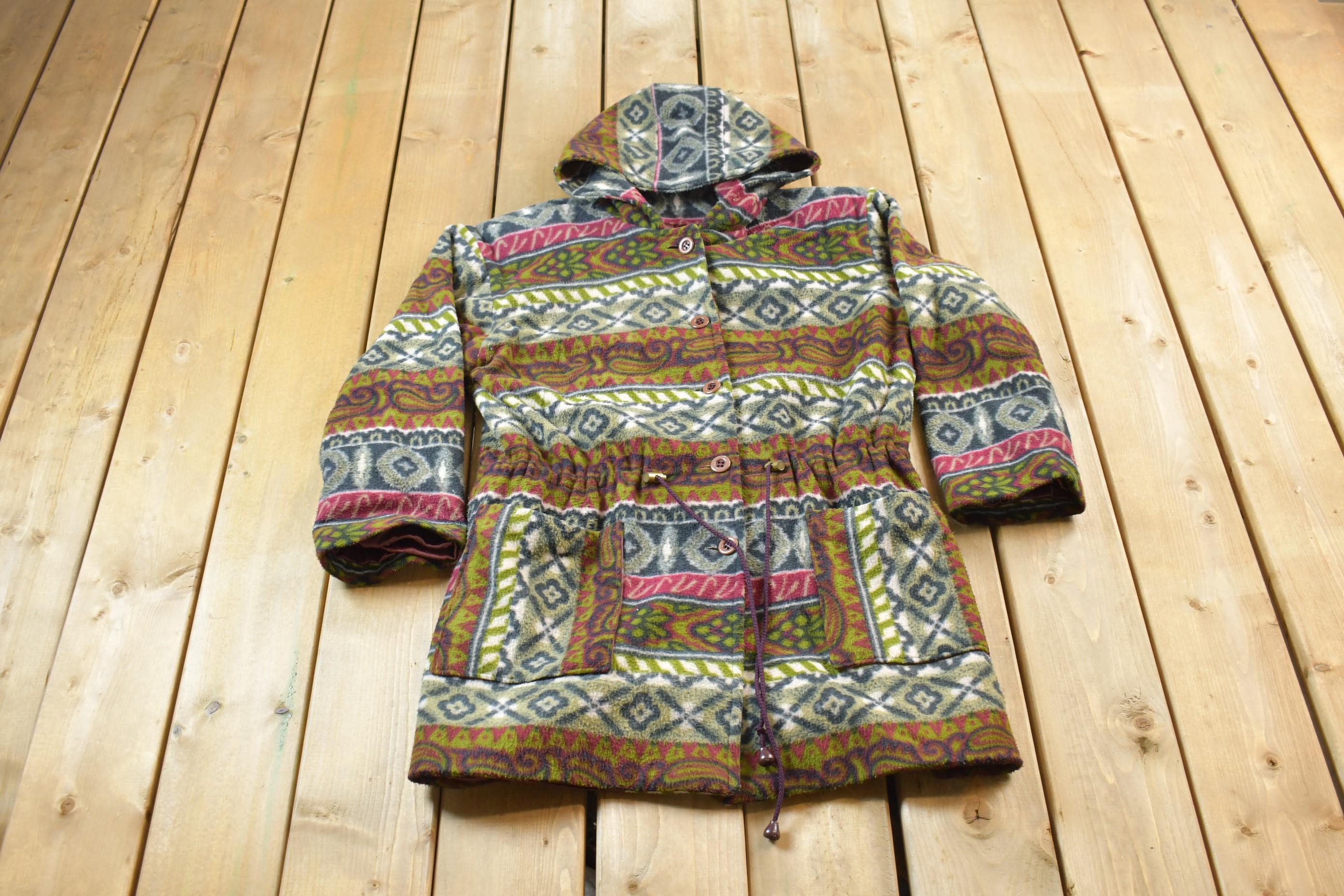 Vintage 1990s All Over Pattern Fleece Sweater