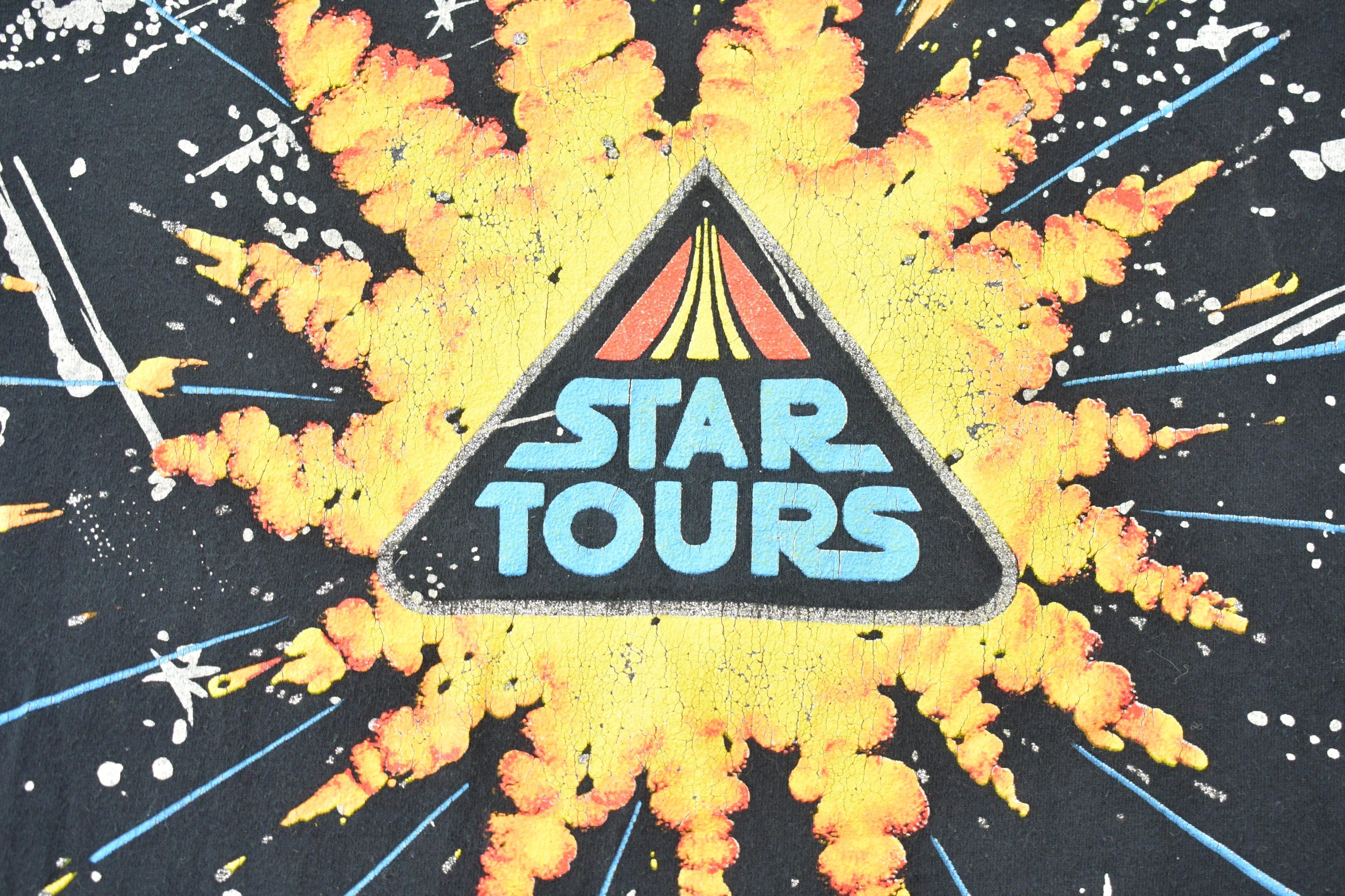 Vintage 1990s Star Wars Star Tours Disney All Over Print Graphic T-shirt