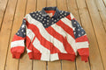 Vintage 1990s Michael Hoban Wheremi American Flag USA Leather Jacket Men's XL