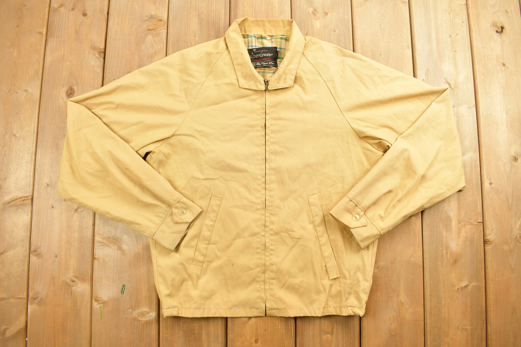Vintage 1980s Sportswear Blank Beige Windbreaker Jacket