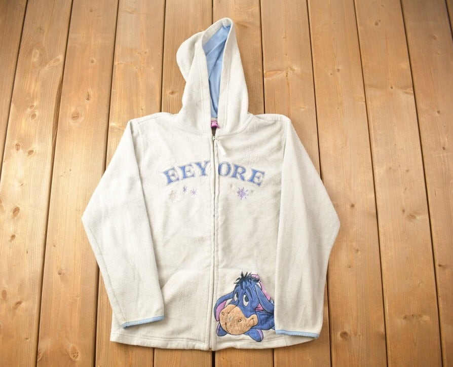 Vintage 1990s Disney's Eeyore Graphic Zip-Up Hoodie