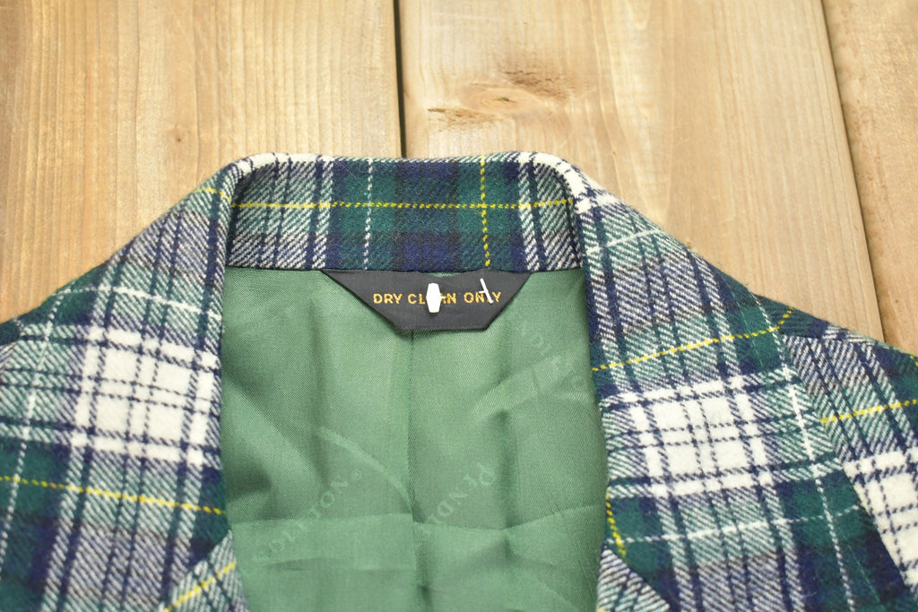 Vintage 1990s Pendleton Wool Plaid Blazer Jacket