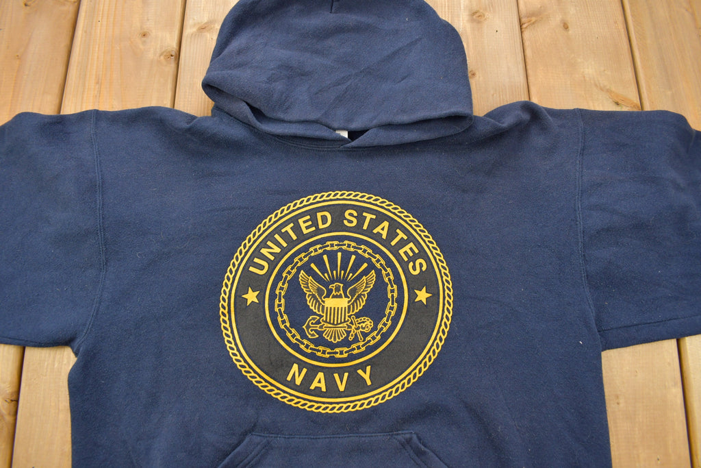 Vintage 1990s United States navy Graphic Hoodie  90s Hoodie  Vintage Sweater