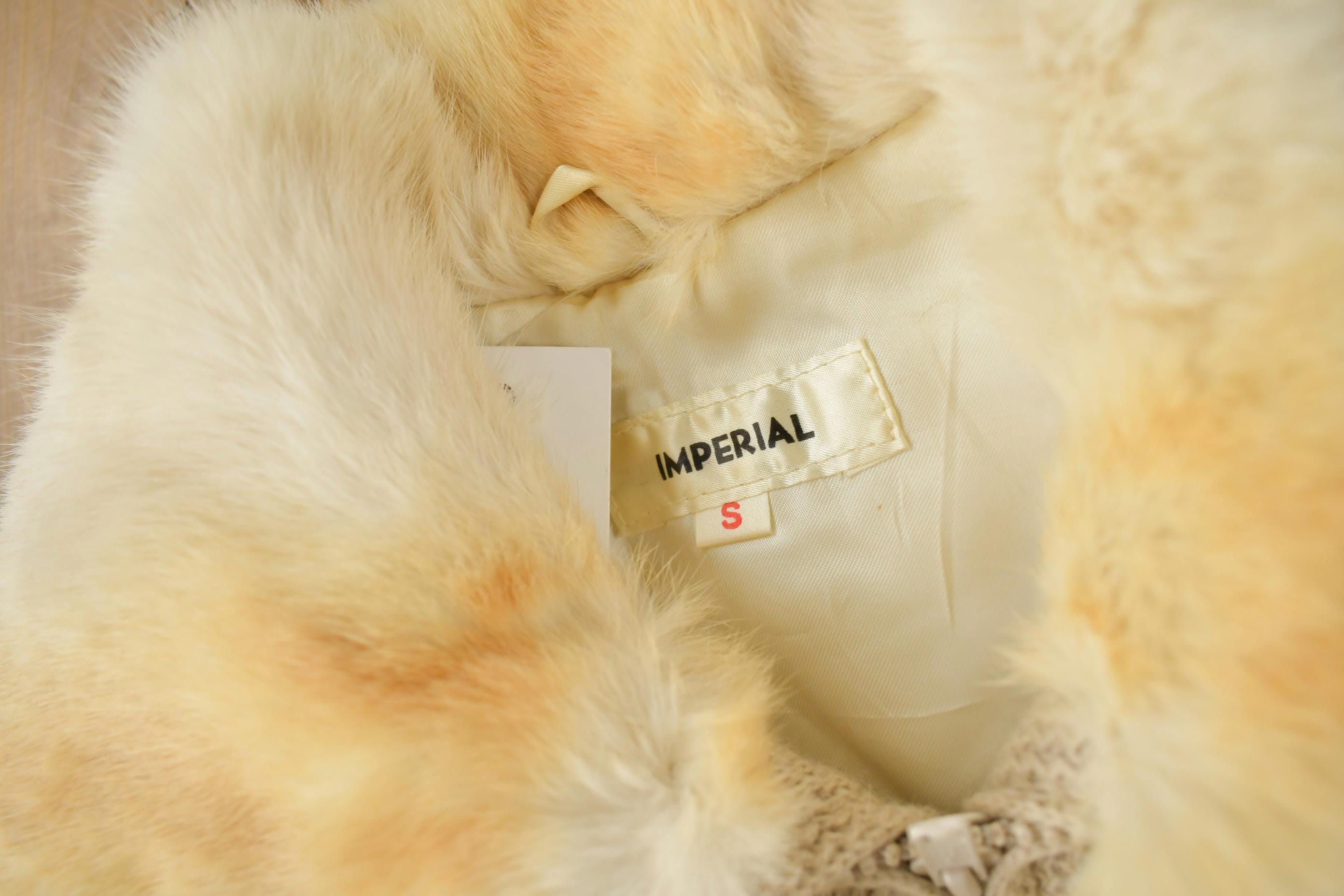 Vintage 1980s Imperial Rabbit Fur Coat Size Small