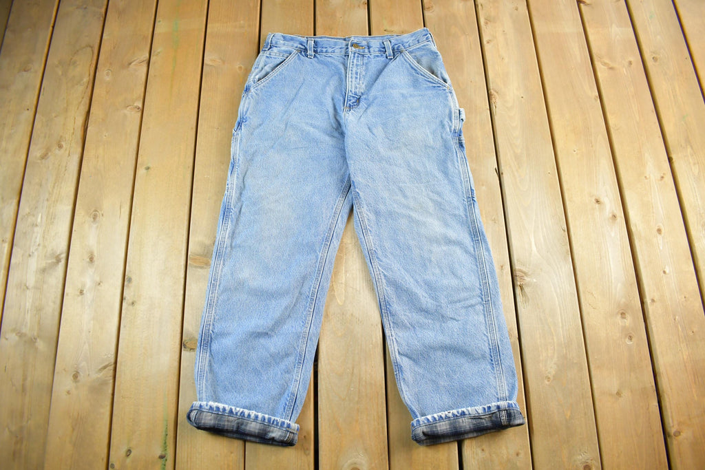 Vintage 2000s Carhartt Flannel Lined Denim Work Jeans Adult 33 x 30