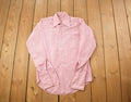 Vintage 1990s Blank Pink Button Up Shirt /