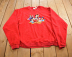 Vintage 1990s Mickey Mouse Club Fleece Embroidered Crewneck