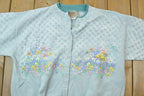 Vintage 1990s Artisans The Art Of Apparel Floral Theme Full Button Down Crewneck
