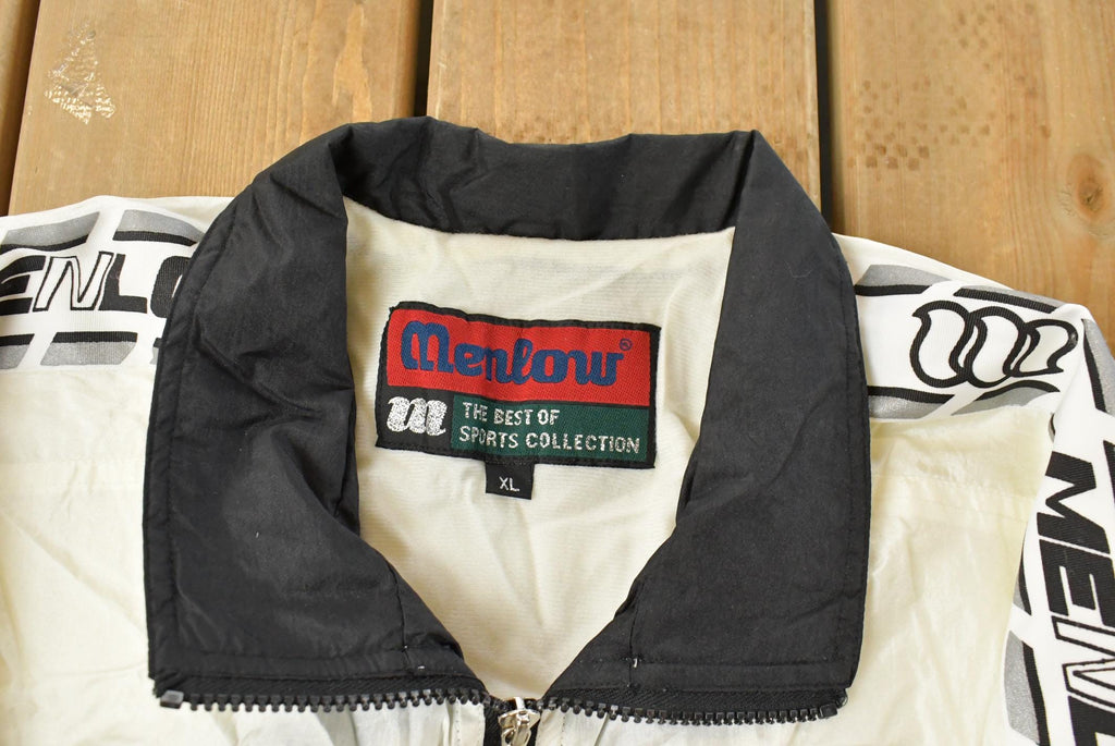 Vintage 1990s Menlow Sports Embroidered Windbreaker Jacket Men's Large / 90s Jacket / Lightweight / Running Athletic Sportswear / Athleisure