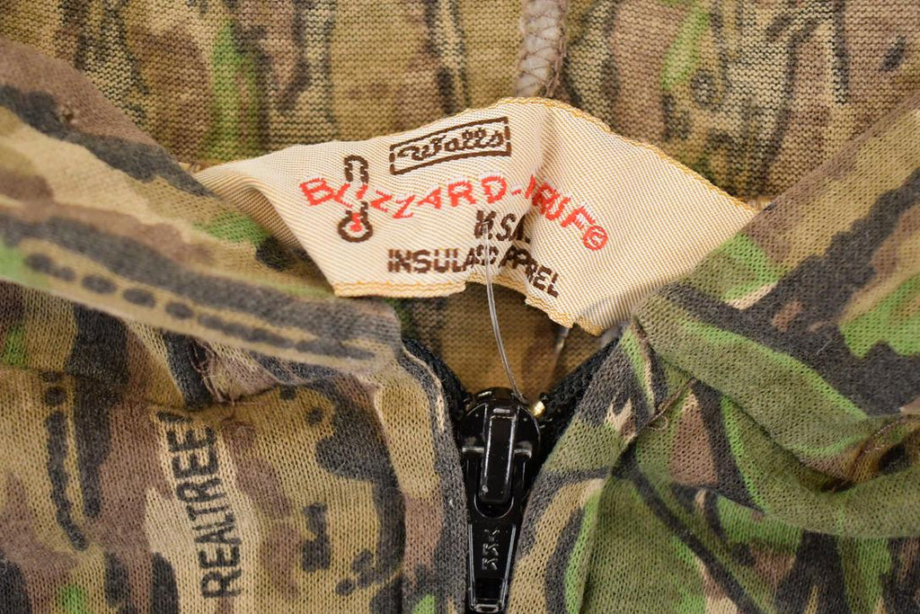 Vintage 1980s Walls Blizzard Pruf Realtree Camo Graphic Print Zip Up Hoodie Sweatshirt Mens L