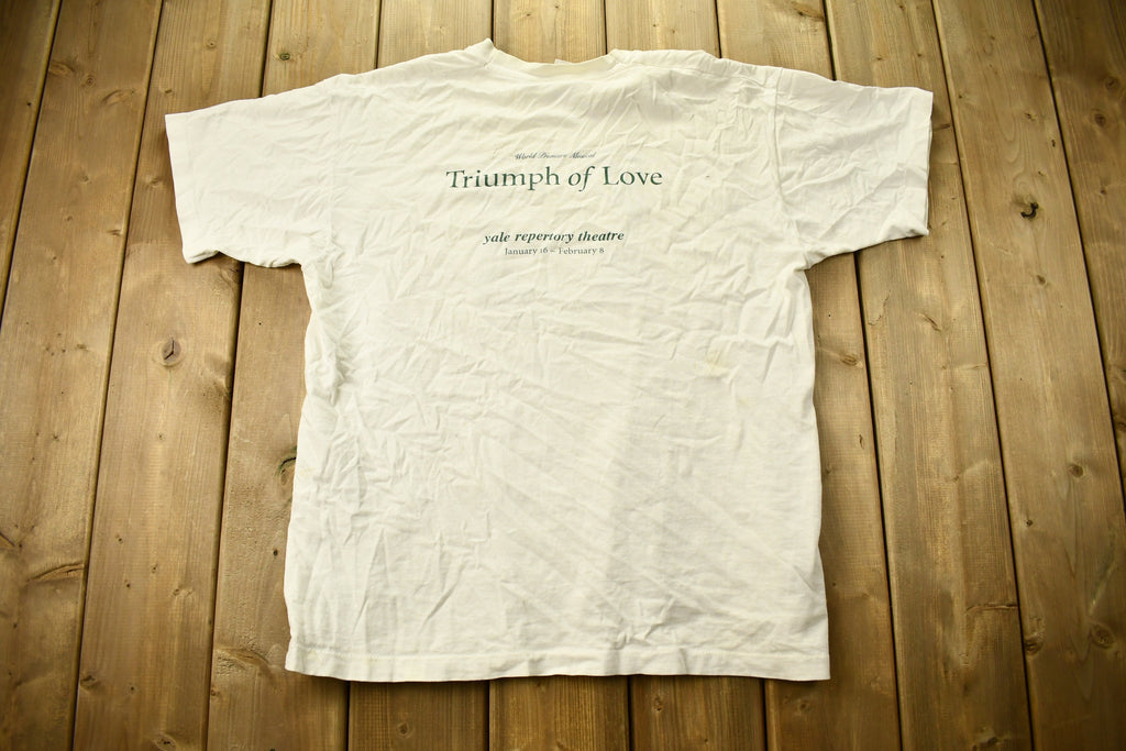 Vintage 1990s The Triumph Of Love Yale Repertory Theatre T-Shirt  Single Stitch  Americana  Yale University  Distressed