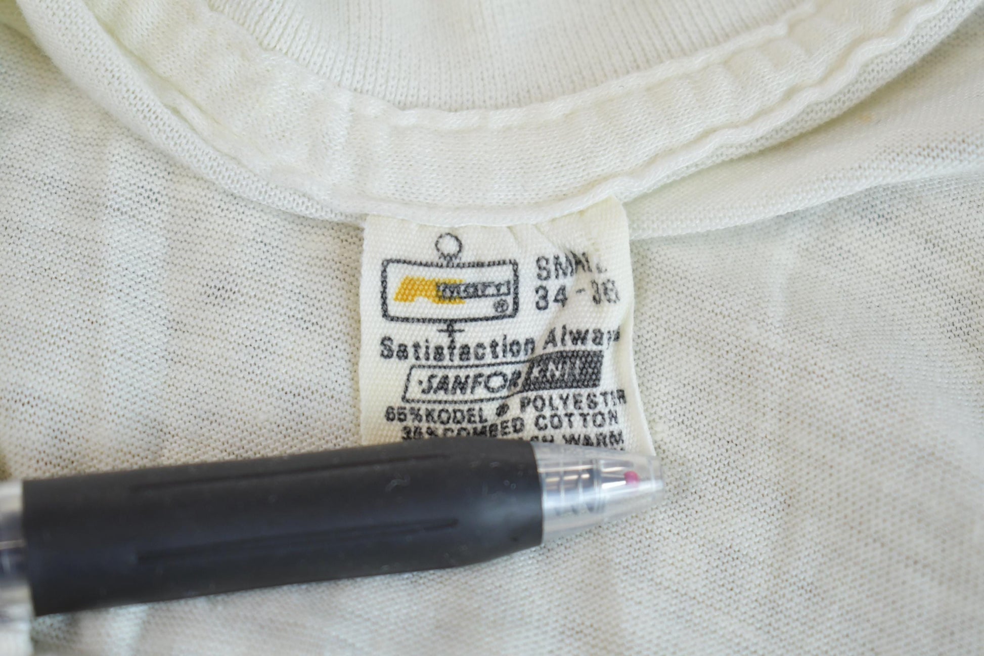 True Vintage 1970s Sanfor Knit Long White Transparent Undershirt T Shirt