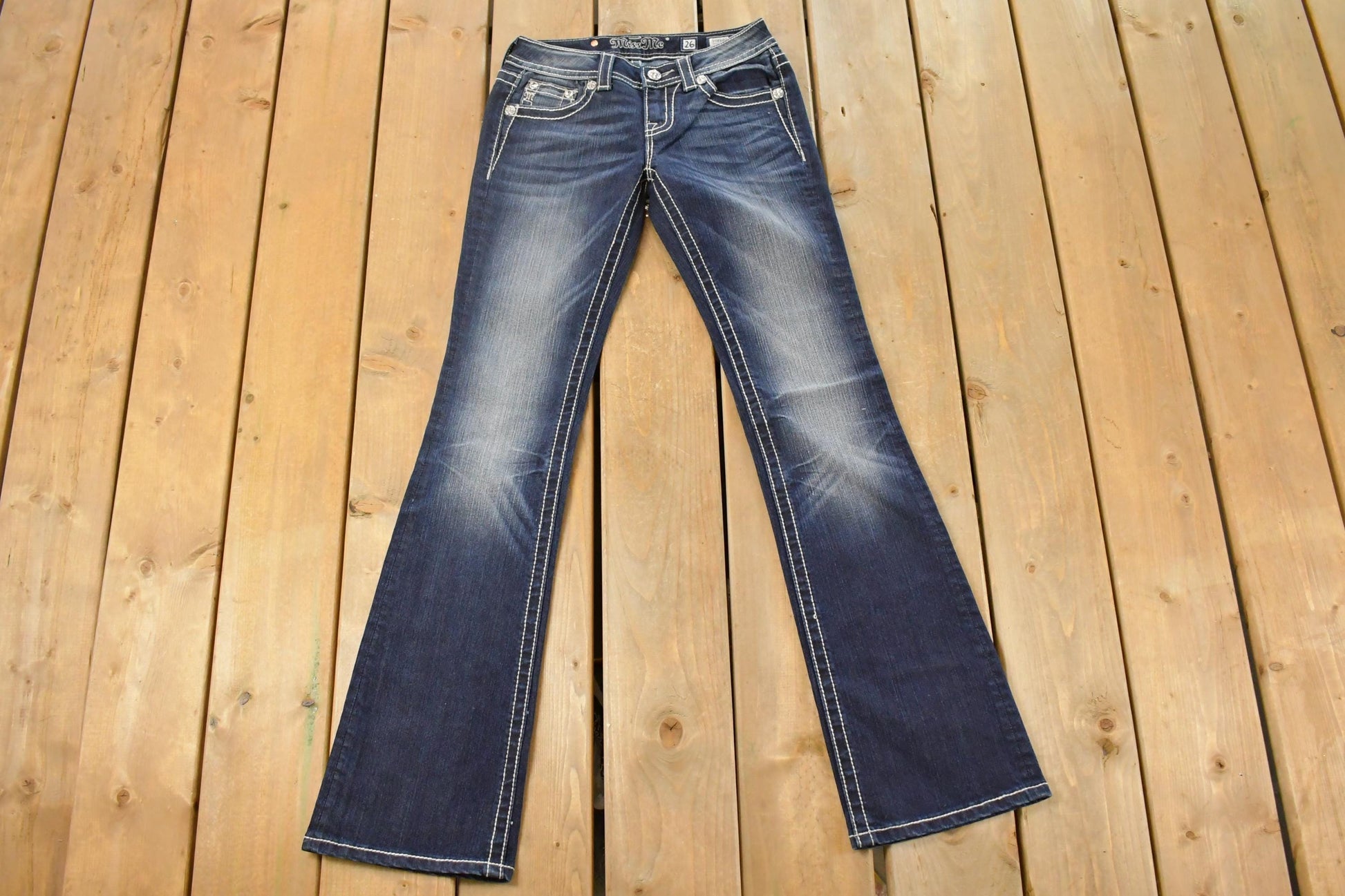 Vintage Y2K Miss Me Bedazzled Low Rise Jeans Women's Size 26x31