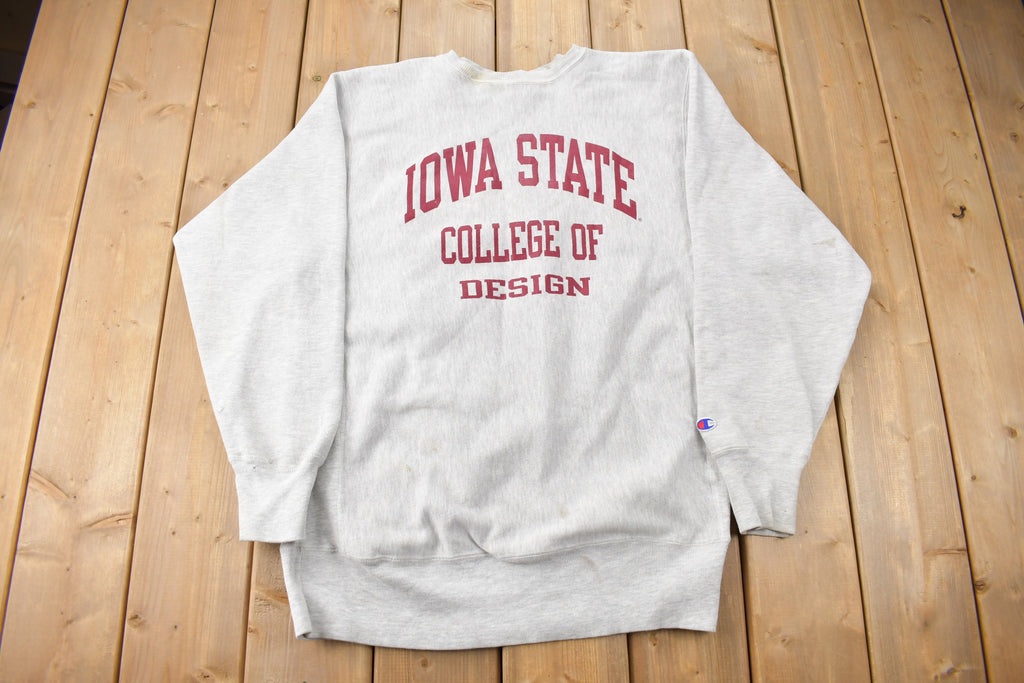 Vintage 1990s Iowa State College of Design Champion Reverse Weave Crewneck