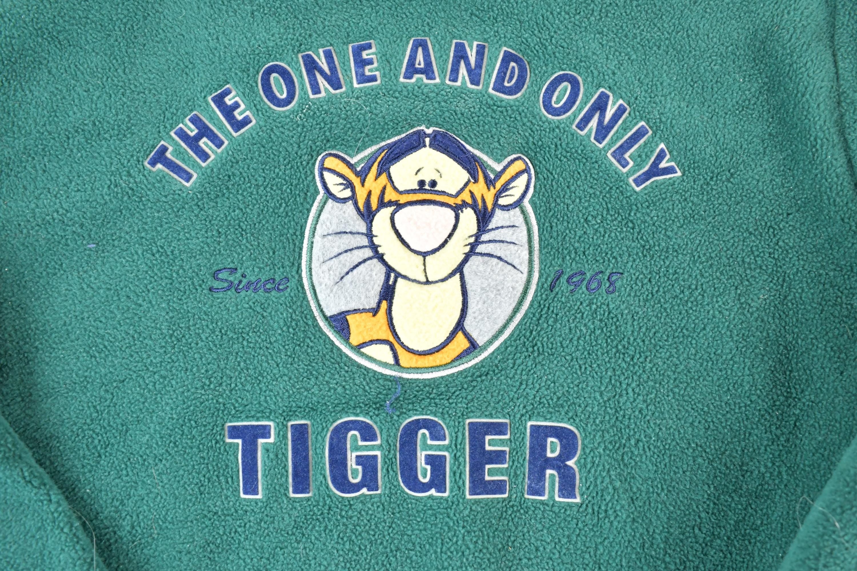 Vintage 1990s Tigger The One And Only Disney Fleece Crewneck  Vintage Sweatshirt  Vintage Disney  Mickey  Embroidered  Made In USA