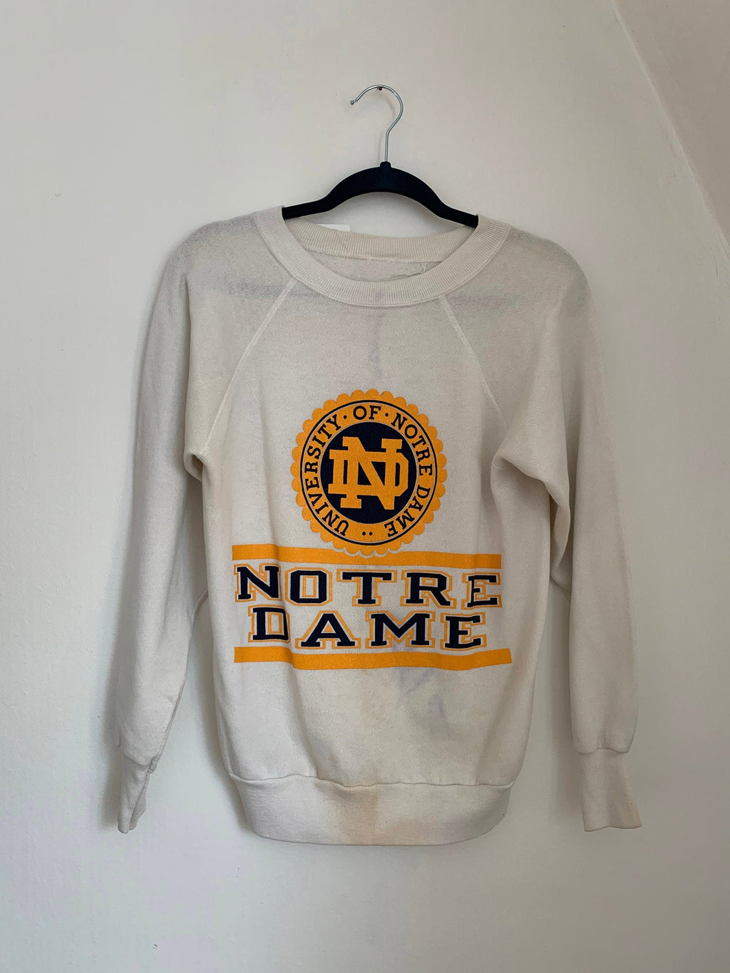 1980s University of Notre Dame Ragland Sleeve Crewneck