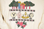 Vintage 1990s Cute Cartoon farm Animal Graphic Print Crewneck Sweatshirt Womens M