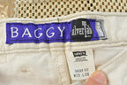 Vintage 1990s Levi Silver Tab Baggy Wide Leg Denim White Jeans Men's 28 x 29.5 / 90s Silvertabs / Streetwear / Baggy Jeans / Made in USA