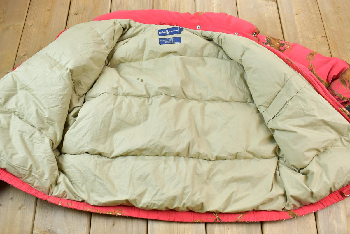 Vintage 1990s Ralph Lauren Large Equestrian Puffer Jacket