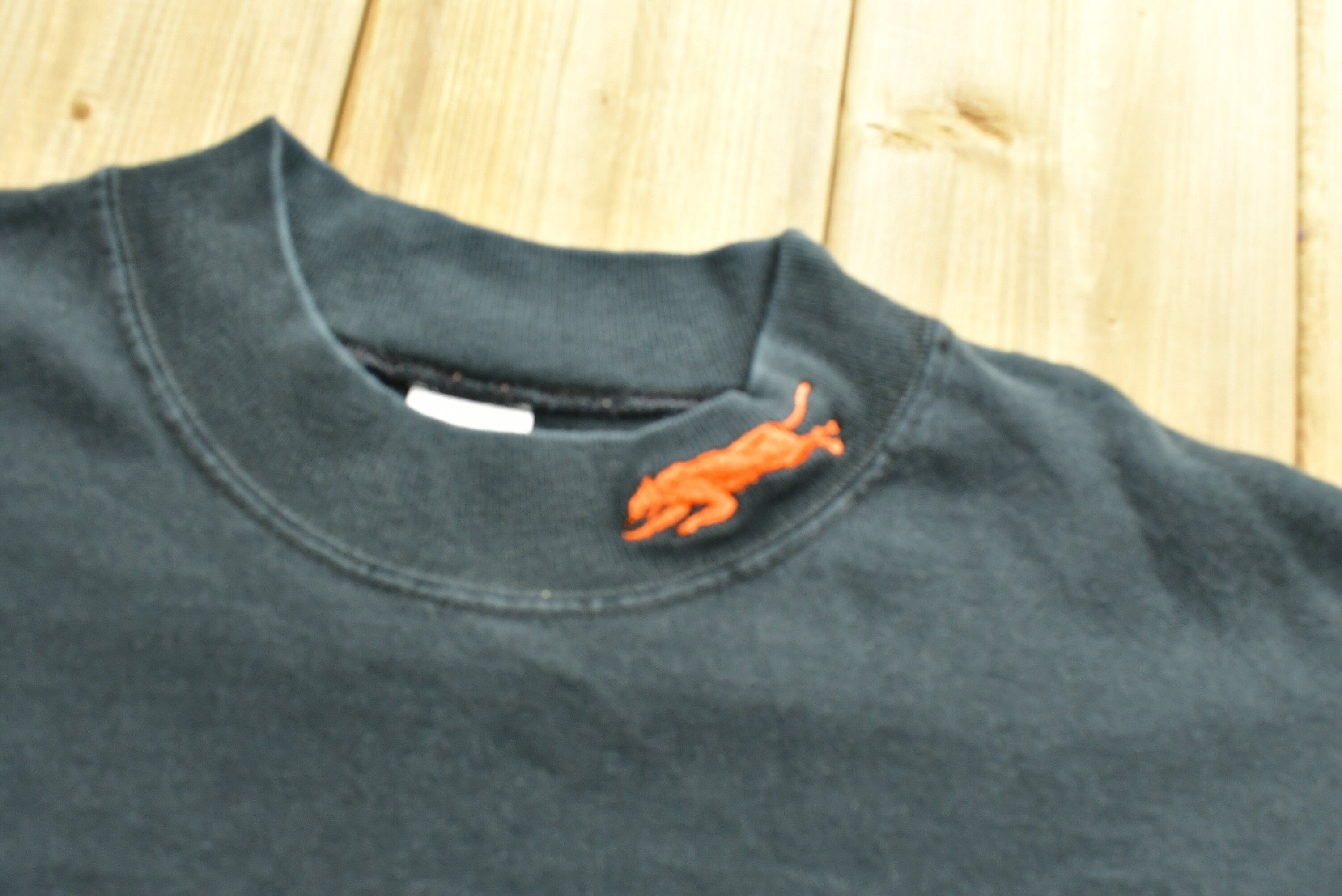 Vintage 1990's Panther Embroidered Blank Mockneck Shirt