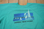 Vintage 1980s Derby New York Sailboat Graphic Crewneck Sweatshirt