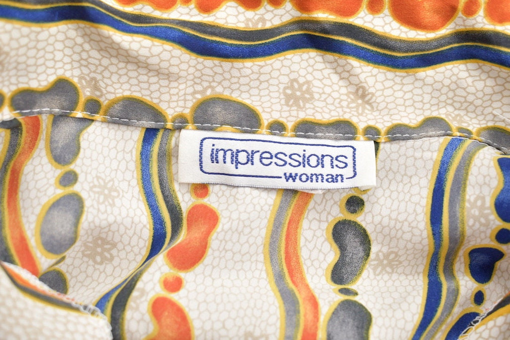 Vintage 1990s Impressions Funky Pattern Button Up Shirt