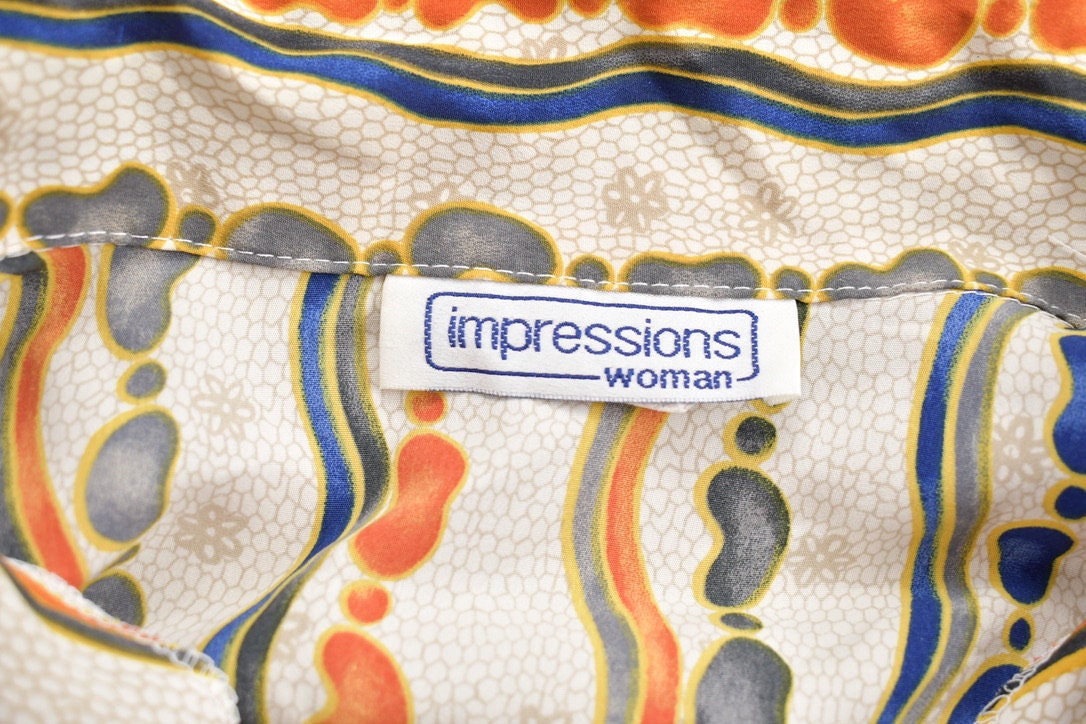Vintage 1990s Impressions Funky Pattern Button Up Shirt