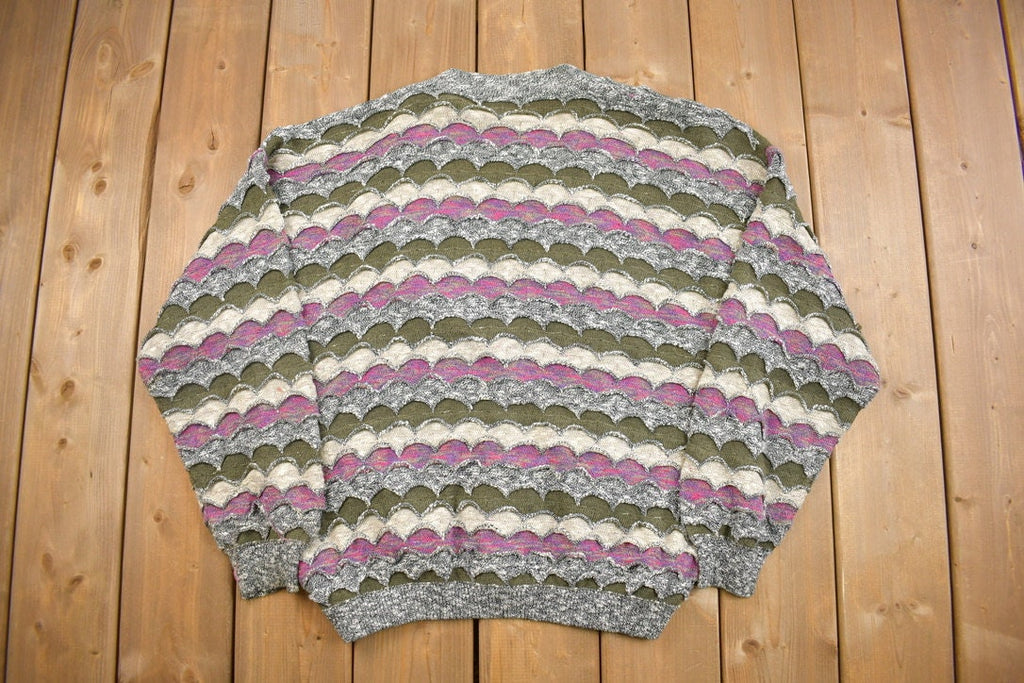 Vintage 1980s Mondo Di Marco 3D Knitted Cardigan Sweater