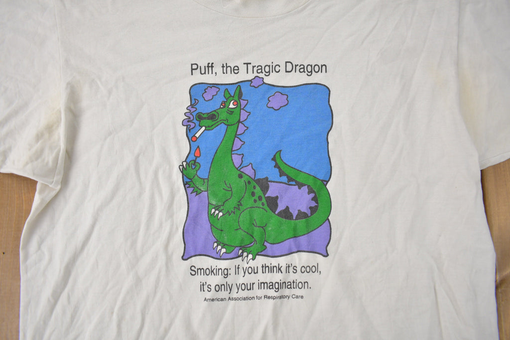 Vintage 1990s American Association For Respiratory Care Anti Smoking Single Stitch Graphic T Shirt Made In USA